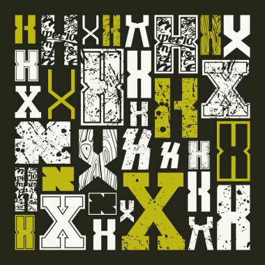 Set versions of letters X clipart
