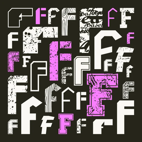 Set de versions des lettres F — Image vectorielle
