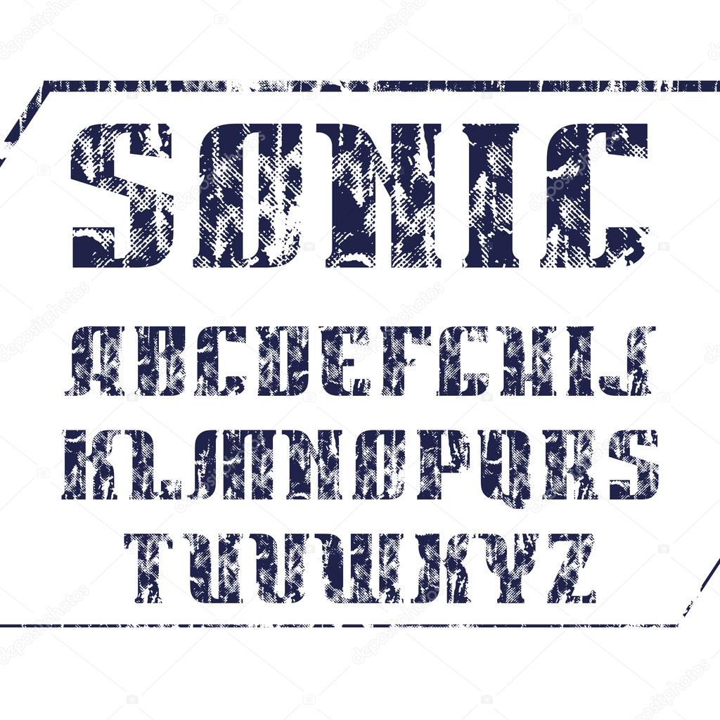 Serif font bold geometric constructed