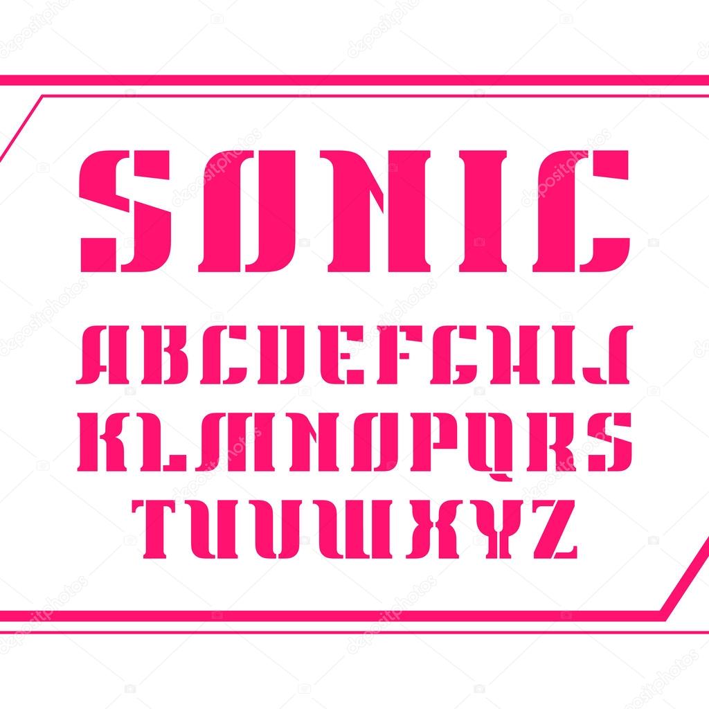 Stencil-plate serif font bold 