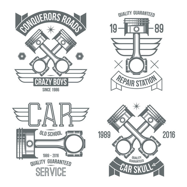 Car engine piston emblems