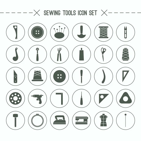 Sewing and hobby tools icons set — Stock Vector