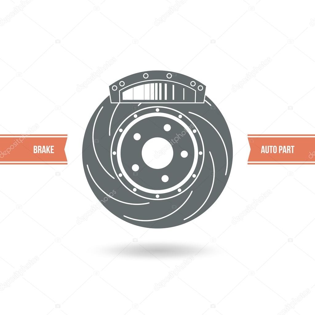 Coche pastillas de freno y discos icono vector, gráfico vectorial