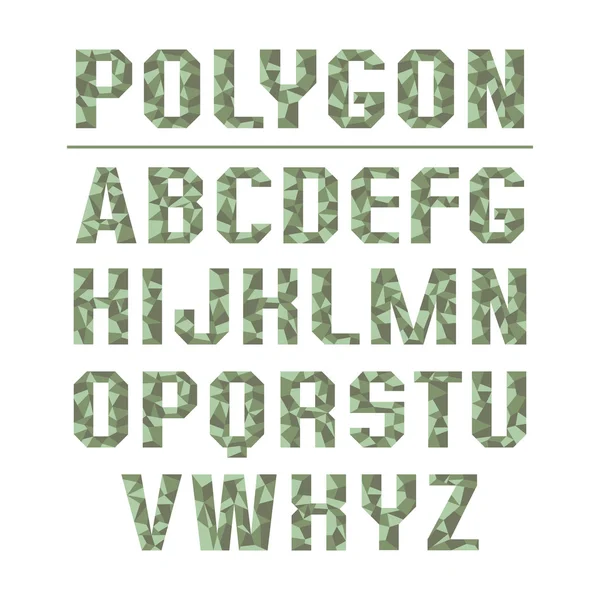 Low polygon sans serif fuente — Vector de stock