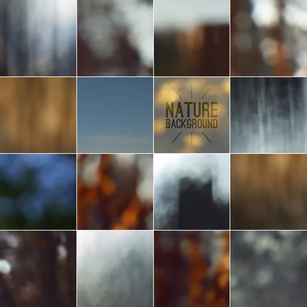 Set of bokeh nature blurred backgrounds — Stock Vector