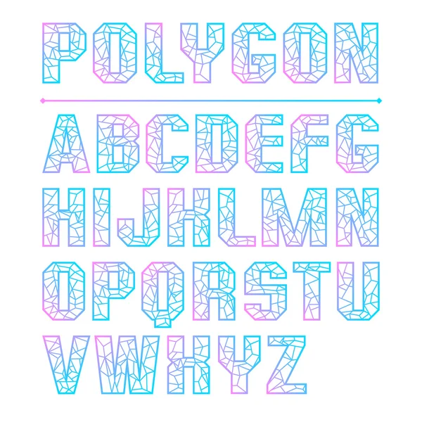 Low polygon sans serif fuente — Archivo Imágenes Vectoriales