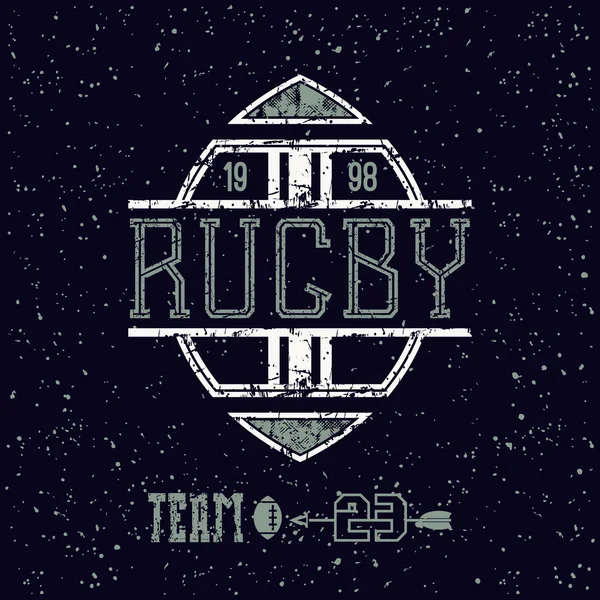 Rugby-Team mit College-Emblem — Stockvektor