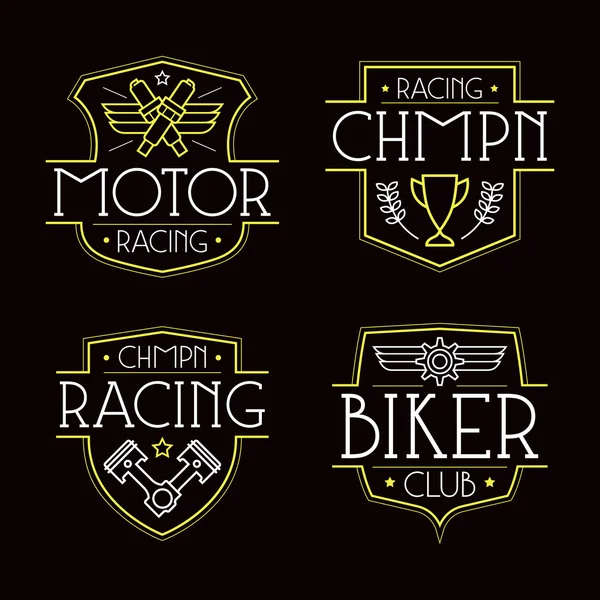 Racing badges voor t-shirt — Stockvector