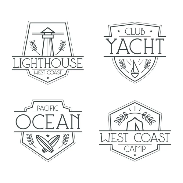 Emblemas e ícones do mar — Vetor de Stock