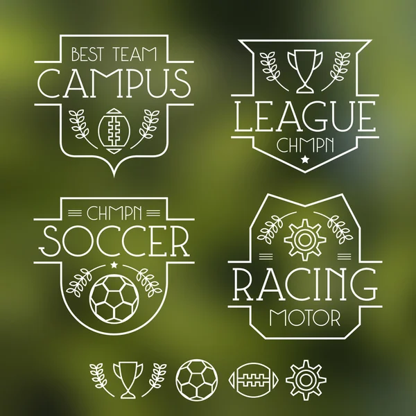 Sport badges en pictogrammen — Stockvector