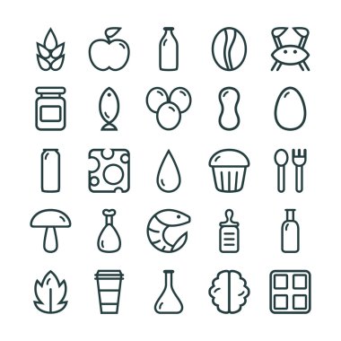 Çeşitli gıda Icons set