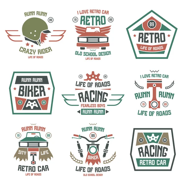 Racing badges voor t-shirt — Stockvector