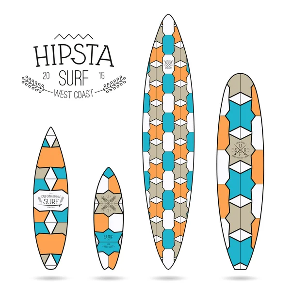 Impresión Hipster para tablas de surf — Archivo Imágenes Vectoriales