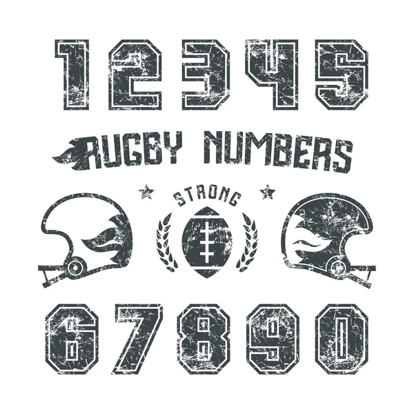 Rugby numbers for t-shirt — Stock Vector