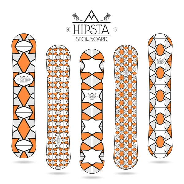 Hipster print for snowboard — Stock Vector