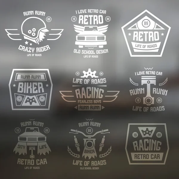 Insignias de carreras para camiseta — Vector de stock