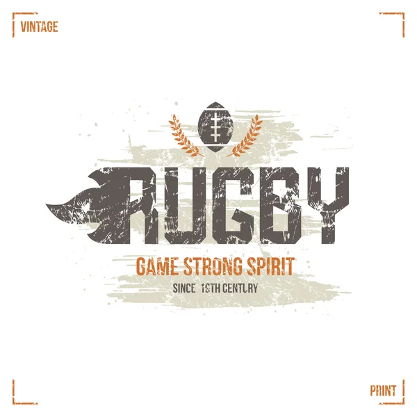 Emblema del equipo de rugby universitario — Vector de stock
