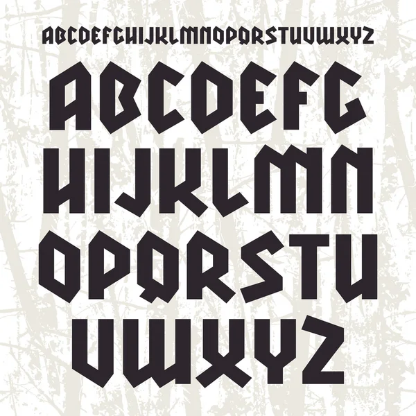 Sans serif fuente geométrica en estilo gótico — Vector de stock