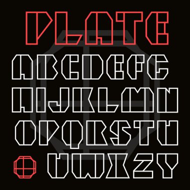 Sans serif geometrik dağılım yazı tipi 