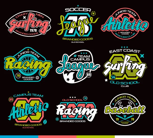 Spor rozetleri kümesi. grafik tasarım t-shirt için