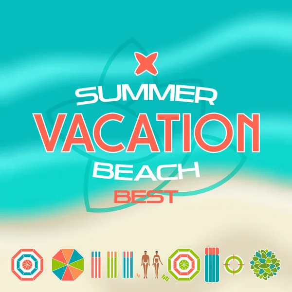 Set di icone spiaggia estiva — Vettoriale Stock