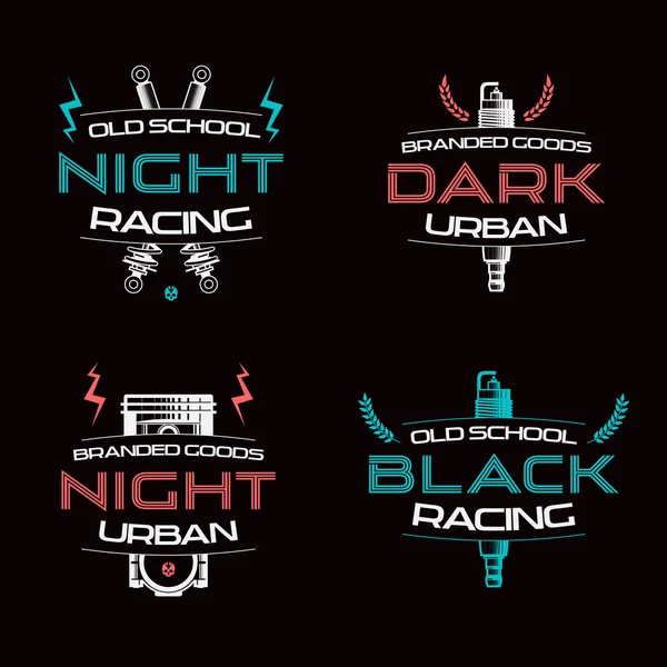 Badges urbains Dark racing — Image vectorielle