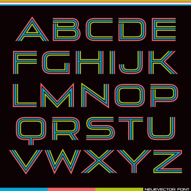 Sans serif yazı tipi gökkuşağı görüntülemek