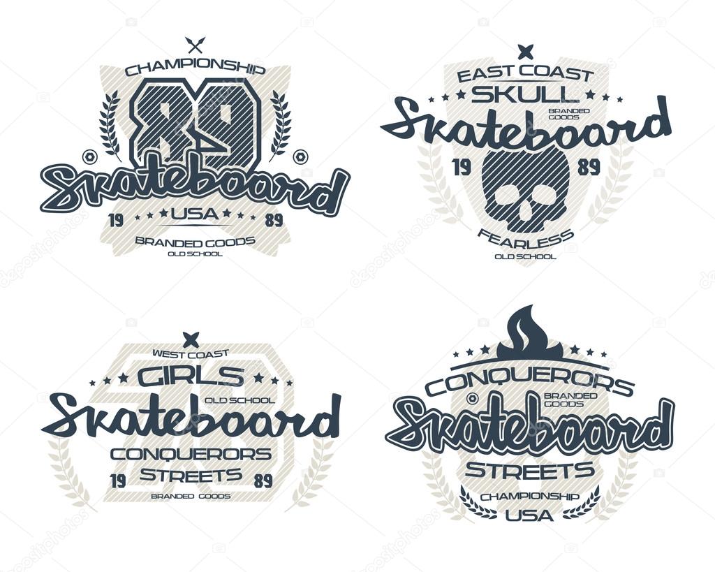 Skateboard emblems  for t-shirt
