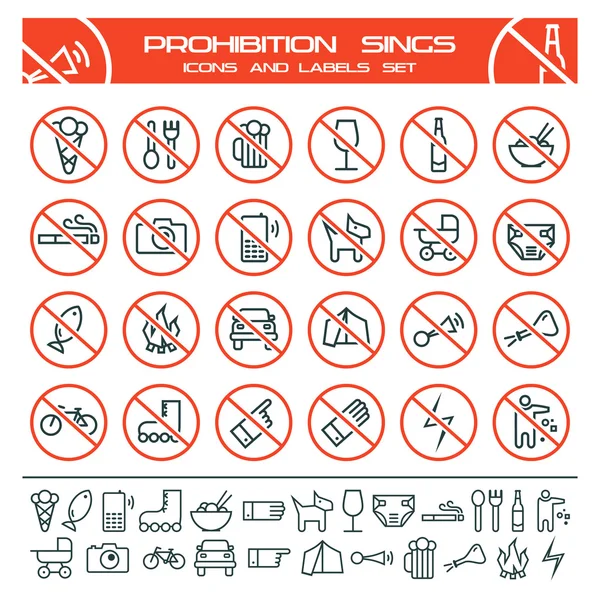 Prohibition signs — Stock Vector