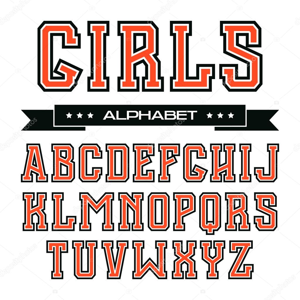 Serif font in the style of college