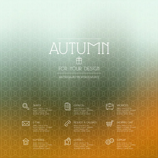 Sonbahar arka plan, iş ikonları/simgeleri ve seamless modeli