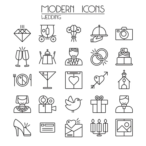 Bruiloft icons set — Stockvector