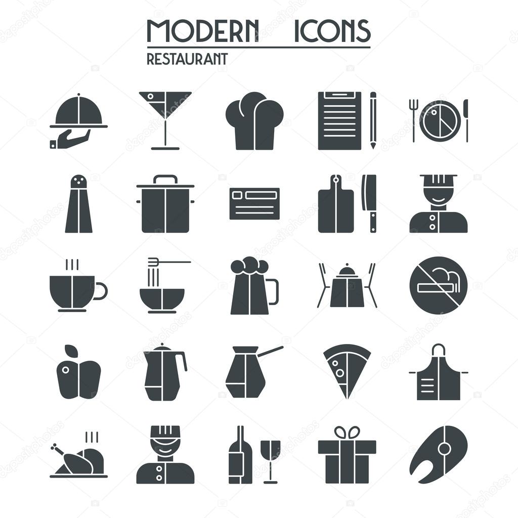 Icon set restaurant