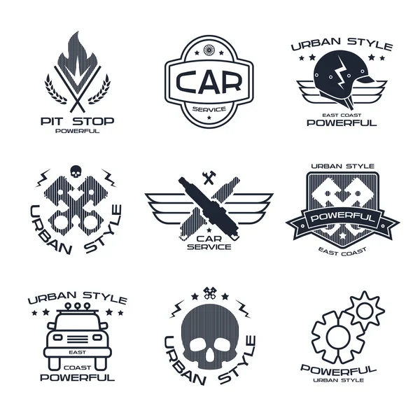 Distintivi e logo del servizio auto — Vettoriale Stock