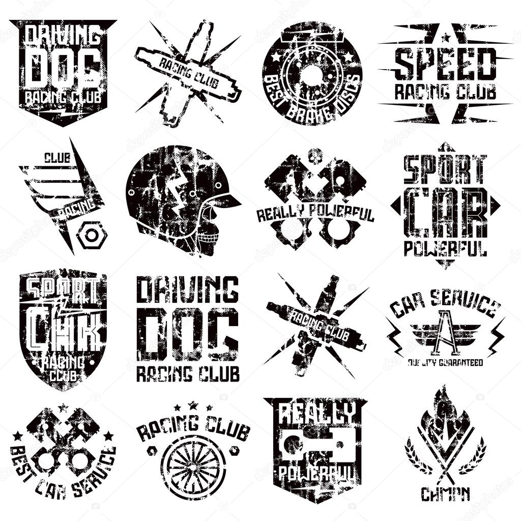 Car and biker culture badges