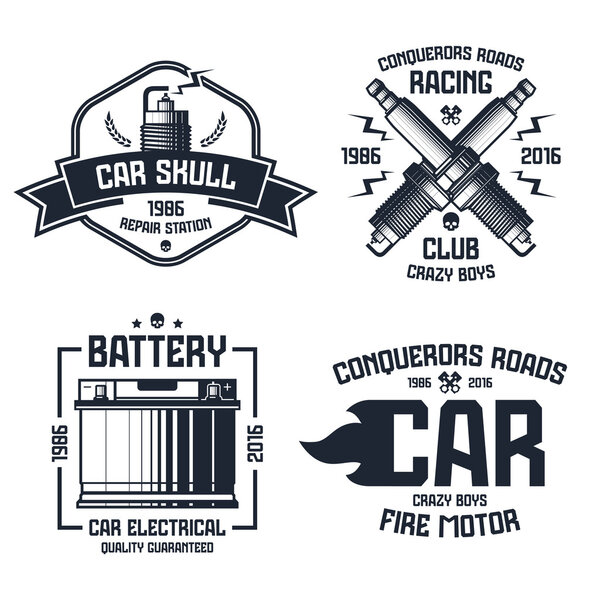 Car repair and racing emblems
