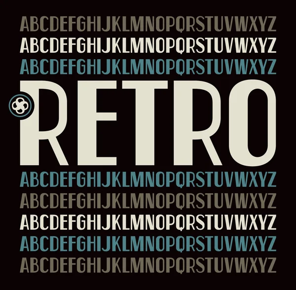 Sans serif fuente en estilo retro — Vector de stock