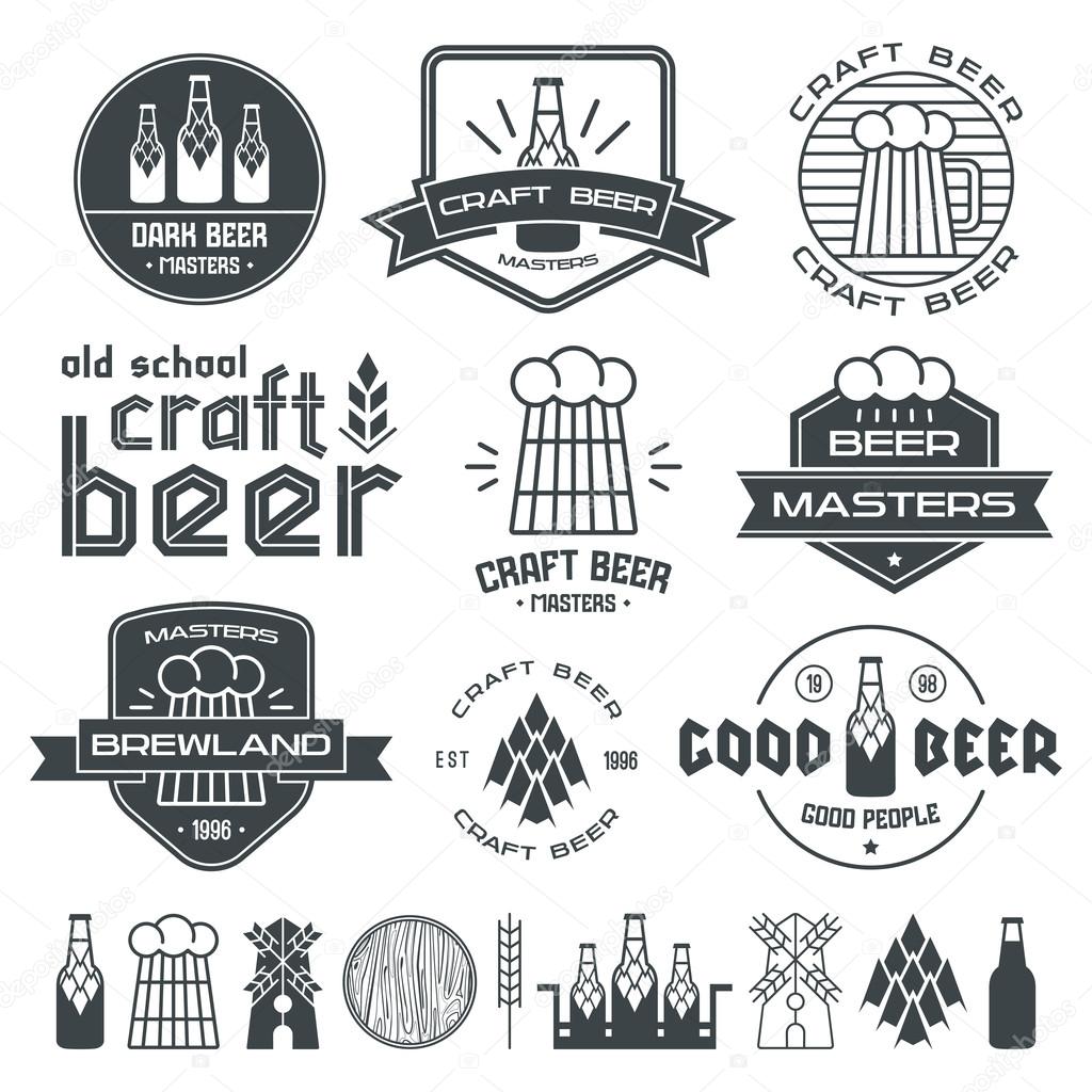 Craft beer brewery emblems