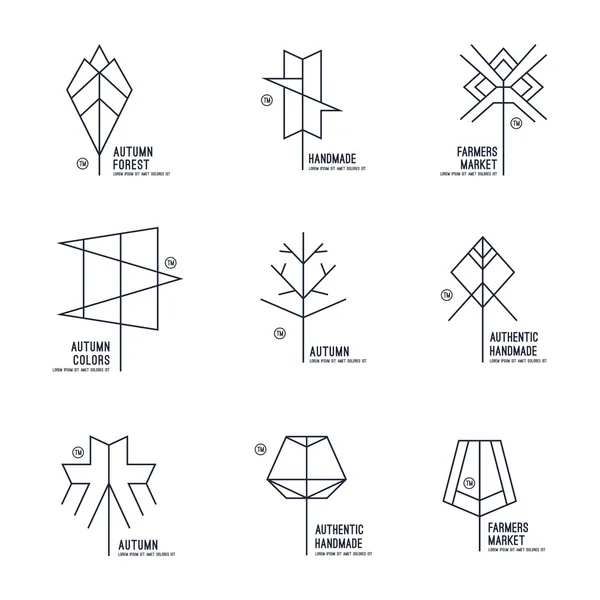 在细线样式树徽章 — 图库矢量图片