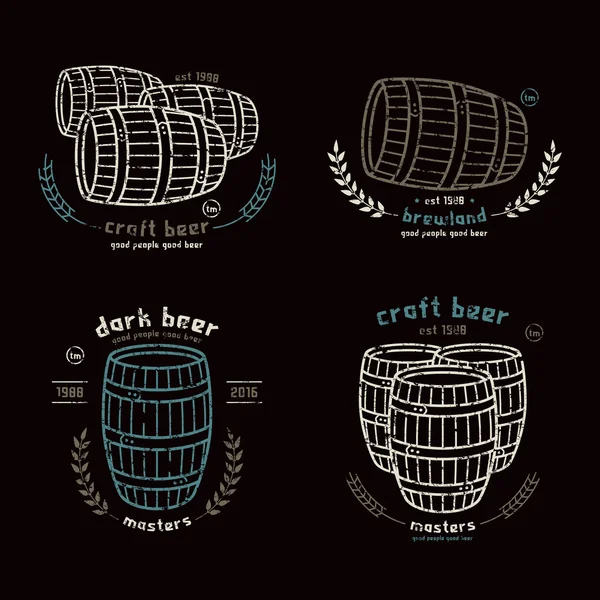 Barrel homebrew emblems — Stock Illustration Barrel homebrew emblems Royalty Free Stock Illustrations