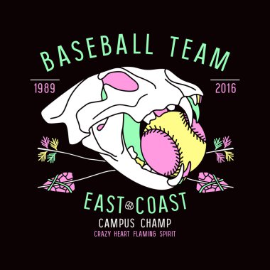 Beyzbol takımı amblemi kafatası hayvan