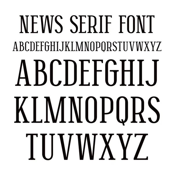 Serif fuente en estilo newspaper — Vector de stock