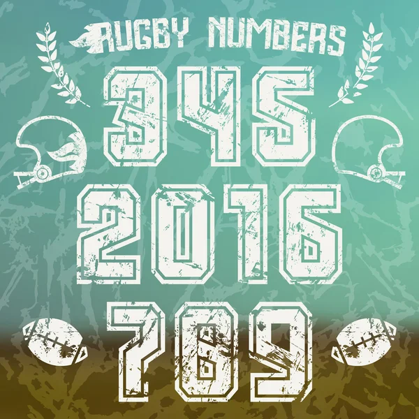 Rugby-Zahlen für T-Shirt — Stockvektor