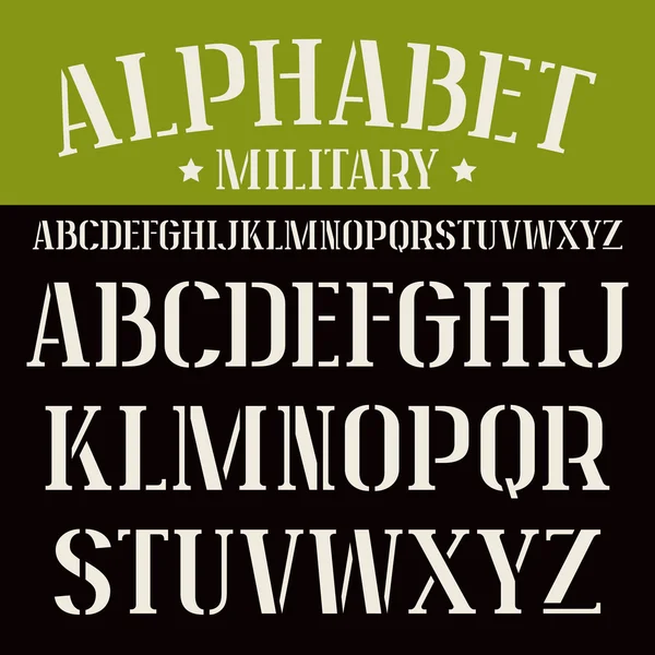 Stencil-plate serif font — Stock Vector