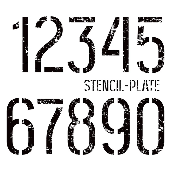 Трафаретные номера в военном стиле — стоковый вектор