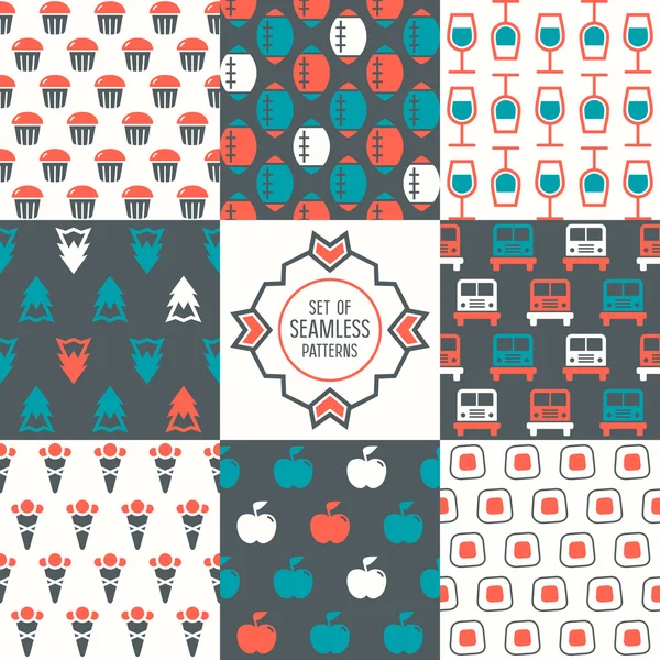 Set of seamless patterns — Stock Vector