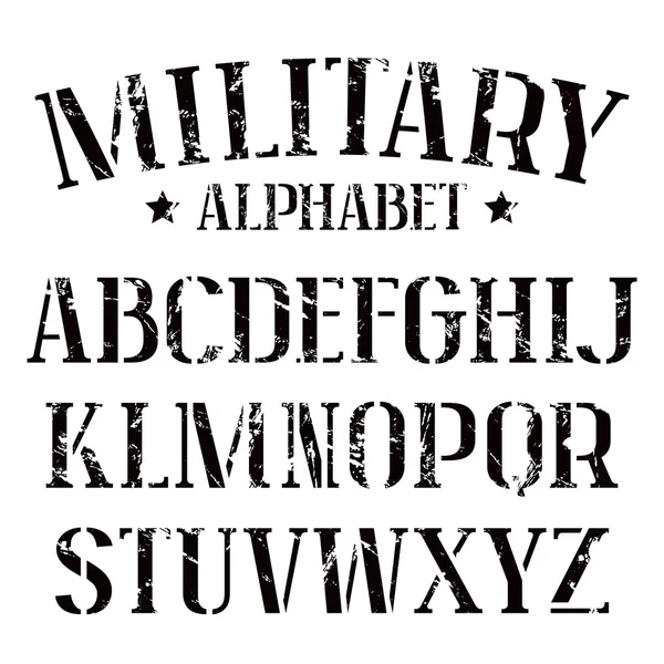 Stencil-plate serif font — Stock Vector