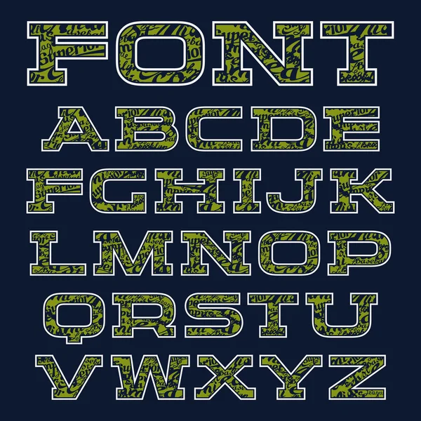 Fonte Serif avec contour — Image vectorielle