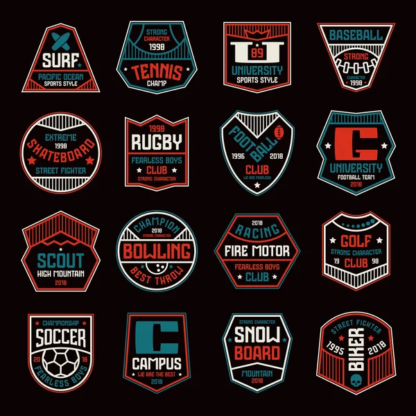 Set of sports badges — Stock Vector