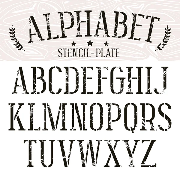 Fuente Stencil-plate serif — Archivo Imágenes Vectoriales
